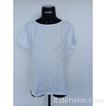 T-shirt a maniche corte Jacquard da donna